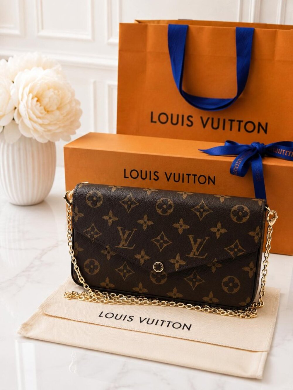 Authentic Louis Vuitton Monogram Pochette Félicie WOC Shoulder Bag NWT